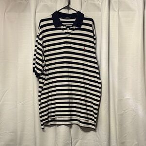 Polo by Ralph Lauren Men's Navy and White Striped Polo